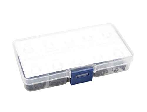 Hvazi 300Pcs E-Clip External Retaining Ring Assortment Set(Black Alloy Steel) #TOP4