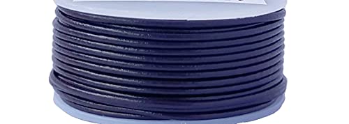Cords Essentials Round Genuine Leather String Cord, Rope for Jewelry Making Necklaces, Bracelets, Kumihimo Braiding, Wraps