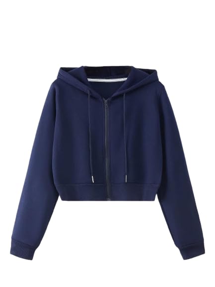 Image of Crop Hooded Sweatshirt for Women Winter Wear Crop Hoodie