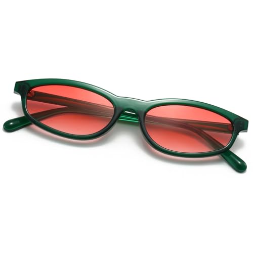 Image of Freckles Mark Polarized 90s Thin Narrow Sunglasses for Women Men Small Sun Glasses Plastic Frame