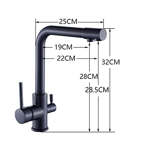 Robinet cuisine 3 voies eau potable laiton antique pour îlot central