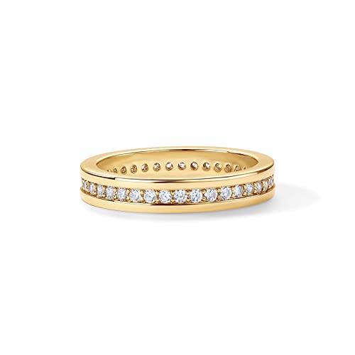 PAVOI 18K Gold Plated Stacking Tiny Cubic Zirconia Band | Eternity Rings for Women | Thumb Ring3