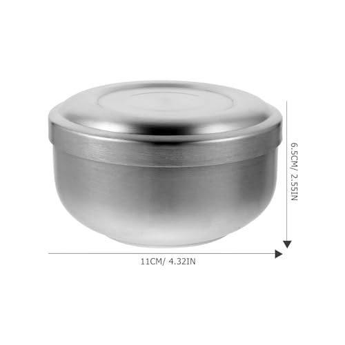 Edelstahl Rasierschale Mit Deckel: Rasierseifenschale FüR MäNner - 11 cm Durchmesser - Praktische Rasierschale FüR Zuhause Und Friseurladen (Silber)