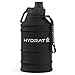 HYDRATE Stainless Steel 2.2 Litre Water Bottle - Black - Metal Gym Water Bottle - Convenient Stainless Steel Water Bottle, Hiking Water Bottle, Nylon Carrying Strap and Leak-Proof Screw Cap