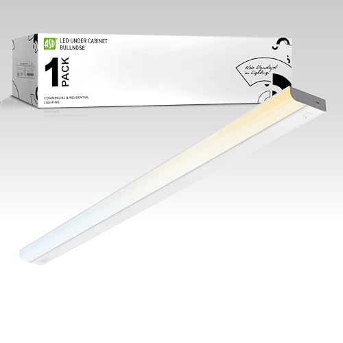 Image of ASD LED Under Cabinet Lighting Hardwired, 48 Inch 24W 2700K-5000K Selectable, 2087LM, CRI90+, Direct Wire Linkable Under Counter Lights for Kitchen, Dimmable Under Cabinet Lights, White, UL Certified
