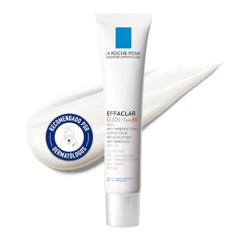 La Roche Posay Tratamiento Anti-imperfecciones y Marcas con SPF30, Apto para Pieles Grasas, Mixtas o con Tendencia acneica, Fórmula con Aqua Posae Filiformis, Effaclar Duo (+), 40 ml