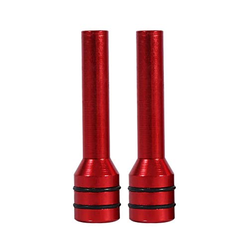 Door Lock Pins Cover, 2Pcs Universal Aluminum Car Truck Interior Door Lock Knob Pins Cover (Red)