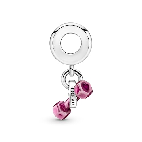 Pandora Dumbbell & Heart Dangle Charm - Compatible Moments Bracelets - Jewelry for Women - Gift for Women - Made with Sterling Silver & Enamel3