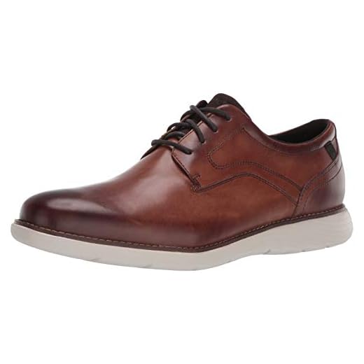 Rockport Men's Garett Plain Toe Oxford, Cognac, 10 M US