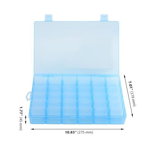 Image of ZOENHOU 8 Pack 36 Grids Plastic Bead Organizer Container with Adjustable Dividers, 4 Colors Plastic Jewelry Organizer Storage Box for Bead Earring Fishing Hook Art Crafts