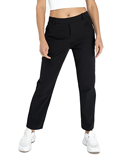 AJISAI Women's Travel Joggers Hiking Pants with Zip Pockets Casual Trousers Black M