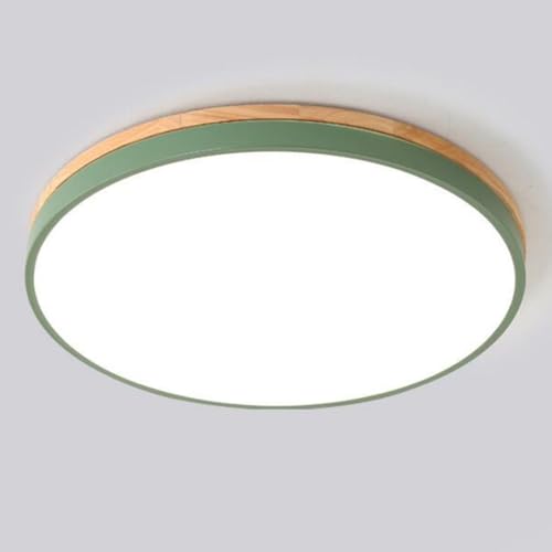 Plafonnier LED rond moderne style macaron avec lampe de chambre nordique en bois 3 couleurs