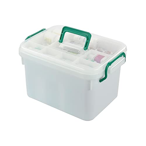Image of 1 Pack Plastic Family First Aid Box, Empty Medication Box, White