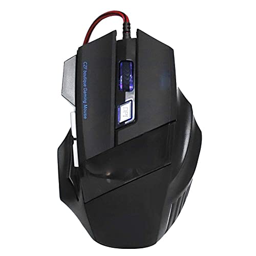 Ratón Gaming con Cable para Negro, Ratón óptico Ajustable de 800-2000 dpi, Mouse ergonómico retroiluminado RGB, Ratones de Juego de 6 Botones para computadora de Escritorio, computadora portátil Cover