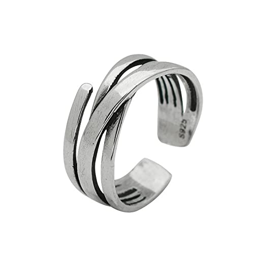 Bague ajustable femme croisée irrégulière sans risque de taille