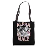 Top G Alpha Meow Male Cute Cat Kittens Unicorn Rainbow Men Tote Bag