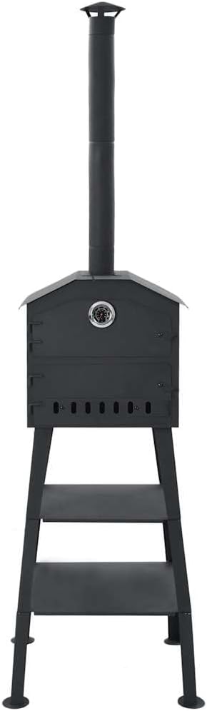 Tbest Outdoor Pizza Oven Charcoal-Fired with 2 Fireclay Stones Portable Charcoal Fired Grill Pizza Maker for Garden Lawn Baking Cooking 22.8" x 24" x 80.7"