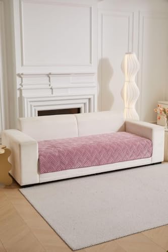 Image of HOMETHREADS Innovative Premium Velvet Sofa Cover Mat with PVC Backing for Non-Slip Comfort (L Move, 2 Seater Small | 70x120cm)