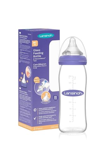 Mamadeira de Vidro 240ML Glass Breastmilk Feeding Bottle Anti-Colic Air