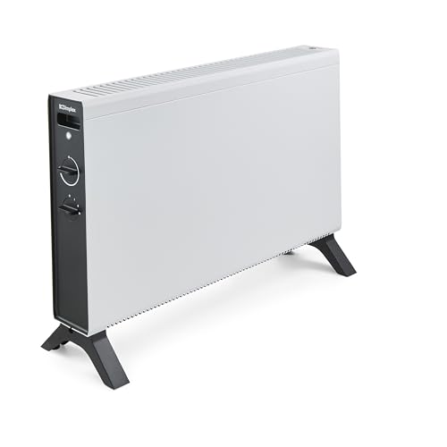 Dimplex HeatLite Convector Heater 2kW Electric Portable Heater with 3 Heat Settings Adjustable Thermostat Silent Operation & Safety Features Ideal for Rooms up to 20m - White