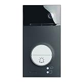 BTICINO, 2-Draht Video-/Audio Türstation LINEA 3000 mit Transponder zur Türöffnung, Weitwinkel-Farbkamera, 1- oder 2-Familienhaus, Schutzart IP54, Schlagfestigkeit IK10, Farbe: Schwarz, 343093