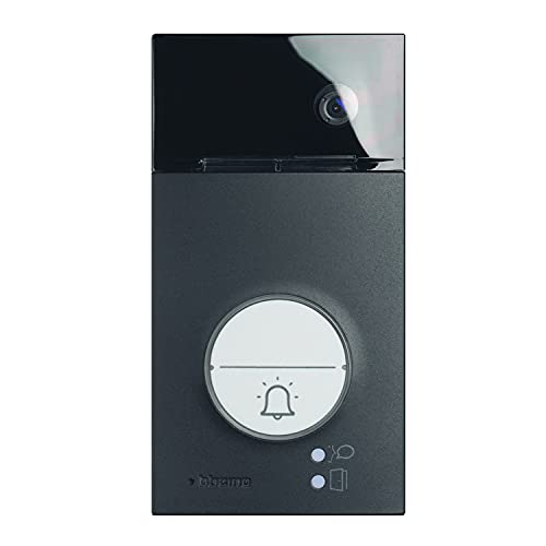 BTICINO, 2-Draht Video-/Audio Türstation LINEA 3000 mit Transponder zur Türöffnung, Weitwinkel-Farbkamera, 1- oder 2-Familienhaus, Schutzart IP54, Schlagfestigkeit IK10, Farbe: Schwarz, 343093