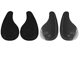 OSOLADY Orthopedic Heel Cushion Insoles 2 Pairs for O-Leg Correction, Black Plush Half Pads with Arch Support, Supination Support Pads for Men Work Boots and Flat Feet