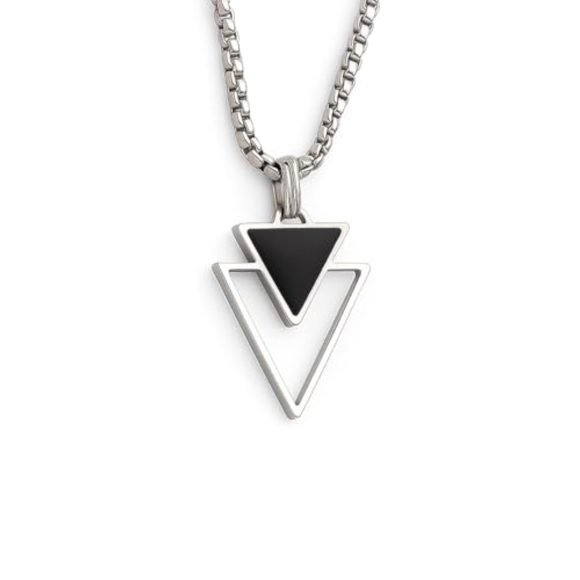 Men's Stainless Steel Geometric Pendant Necklace