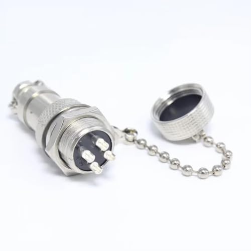 Conector GX16 socket circular aéreo metálico de aviación, kit de 2 piezas 5
