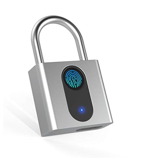 BOREAD Fingerprint Padlock, Smart Keyless Security Lock, IP66 Waterproof Outdoor Locker for Gym, Door, Backpack, Luggage Suitcase, Bike, Office, USB Charging