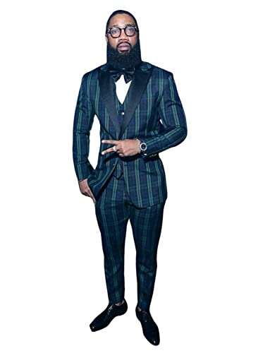 Gilet et pantalon homme avec veste de costume à carreaux coupe décontractée
