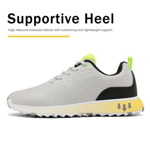 ULTIANT Golf Shoes Men Waterproof Spikeless Lightweight Non-Slip Walking Shoes Outdoor Size7.5-123