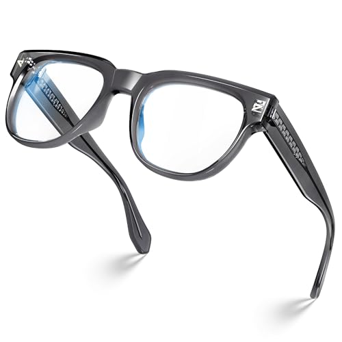 Image of VISOONE Square TR90 Blue Light Blocking Glasses with Anti Glare Computer Glass Woman and Men SAGE