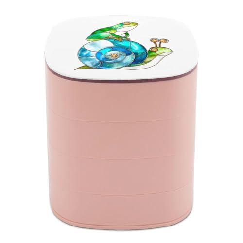 zxxpensy Whimsical Green Frog on A Spiral Snail Shell Jewelry Boxes for Women, Earring Holder Organizer Rotating Jewelry Organizer for Necklaces Bracelets Ring