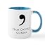White/Blue Inside - Team Oxford Comma Mugs