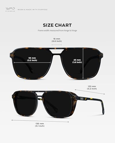 Image of WearMe Pro Harvey Men's Polarized Sunglasses, Modern Square Aviator Style