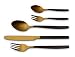 Produktbild ECHTWERK EW-BS-3325G Tafelbesteck Positano Due-Gold/Black Edition, 30-teilig, für 6 Personen, Messer aus Klingenstahl, inkl. Präsentschachtel, 18/10 Stahl