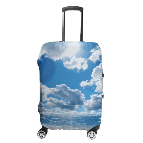 Housse de valise blanche nuage anti-saleté élastique pour coffre de voyage