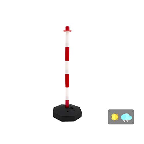 Normaluz Ba501090 Poste Para Cadenas Plastico 90Cm Blanco/Rojo