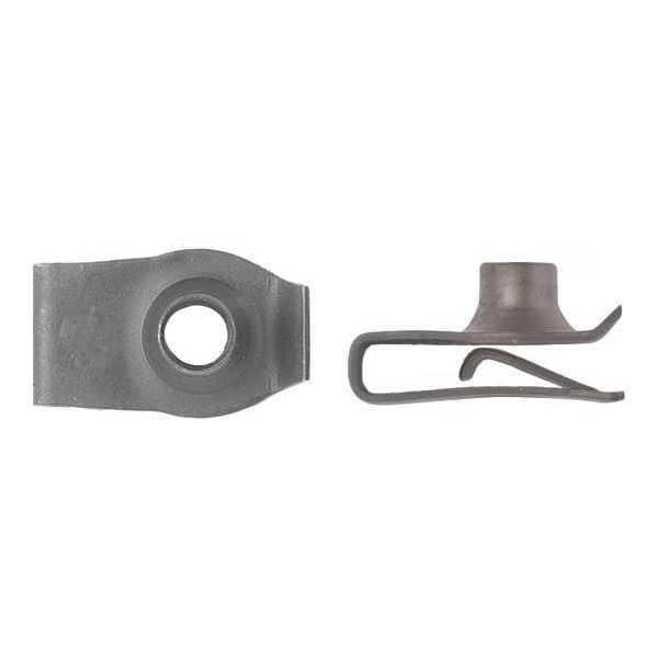 Spring Nut, M8-1.25, U Shape, Steel, Phosphate Finish, 25 PK