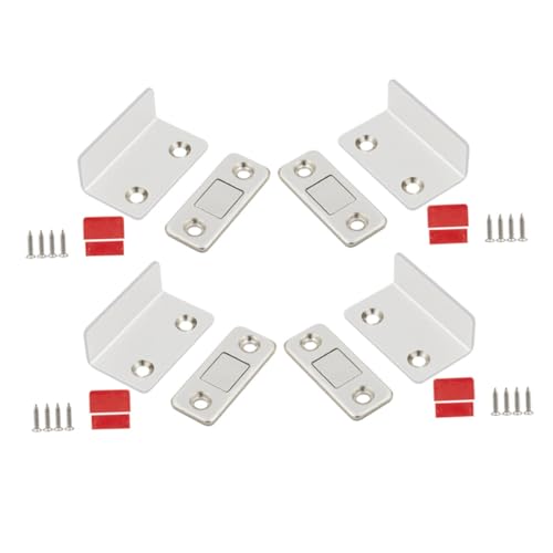 DECHOUS 4セット 磁吸式キャビネットラッチ 厚鋼製耐久ドアキャッチ 強力マグネットで扉 引き戸固定 家具用 実用アクセサリー