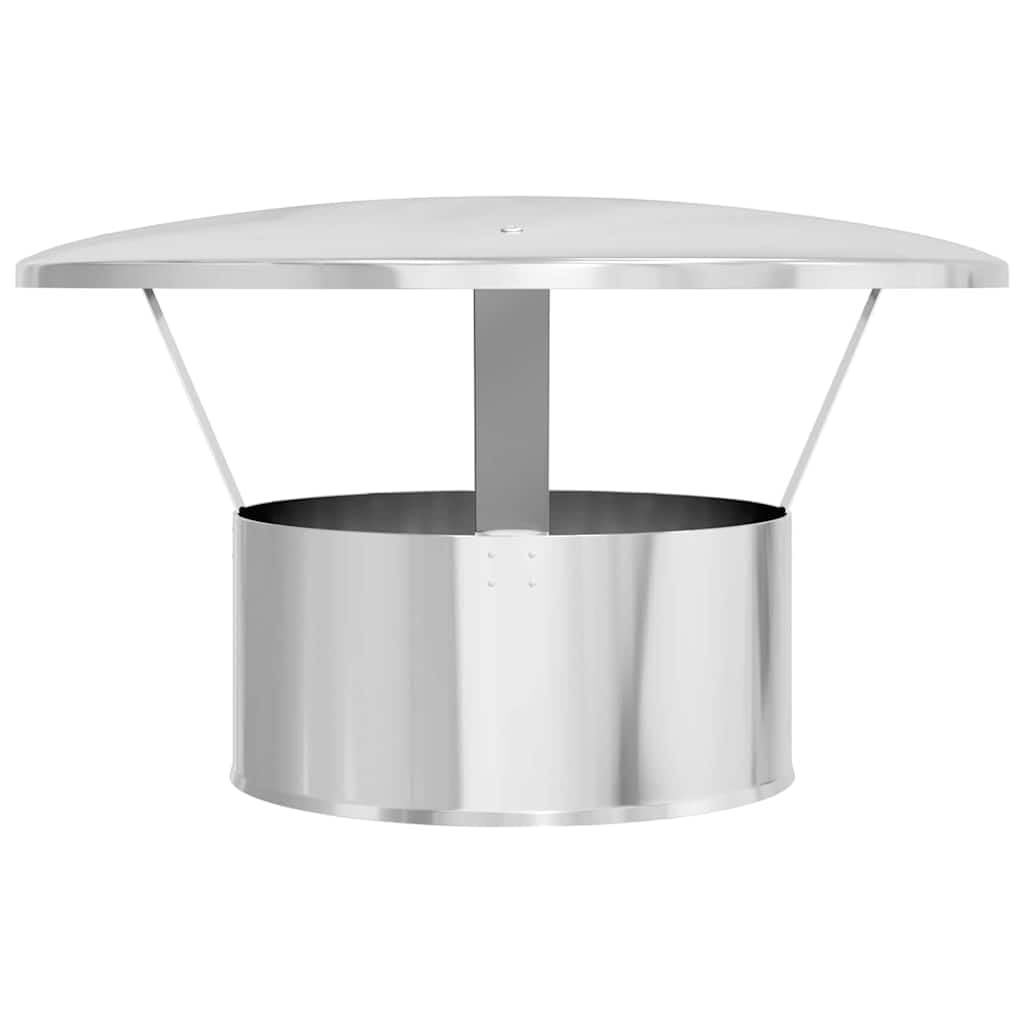 Regenabdeckung Schornstein aus Edelstahl Silber poliert 35 x 35 x 20 cm für Kaminzubehör und Ofenzubehör optimaler Schutz vor Regen und Schmutz im Garten und auf der Terrasse