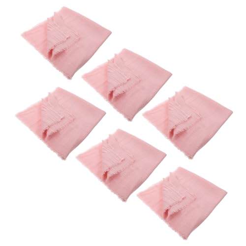 PRETYZOOM 6 servilletas de tela rosadas de algodón miniatura 1