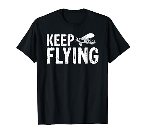 Keep Flying Retro Vintage Pilot Designs Presente Camiseta