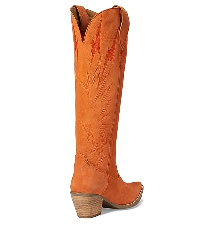 Image of Dingo Womens Thunder Road Embroidered Snip Toe Casual Boots Knee High Mid Heel 2-3 inch