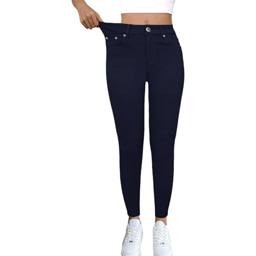 Jean skinny stretch taille haute élastique pour femme pantalon moulant
