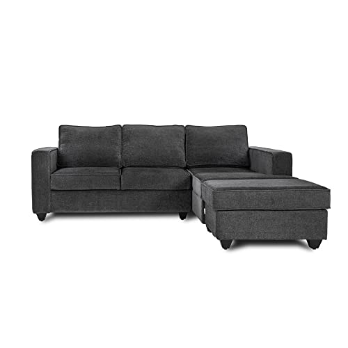 Image of Wakefit Sofa Set | 3 Year Warranty | Sofa 2 Seater, 2 Seater Sofa for Living Room, Wooden Sofa Set, Couch Sofa for Living Room, Sofa for Living Room - Napper(Malphino : Smoke Grey)
