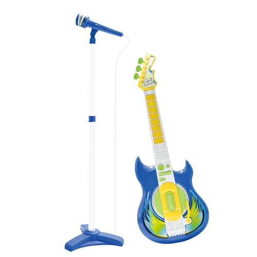Contixo TG4 - Juego de guitarra musical y micrófono para niños, kit de inicio de juguetes de guitarra...