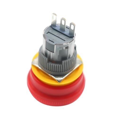 Bouton d'arrêt d'urgence 16mm tête champignon avec verrouillage 1NO1NC pour armoire électrique