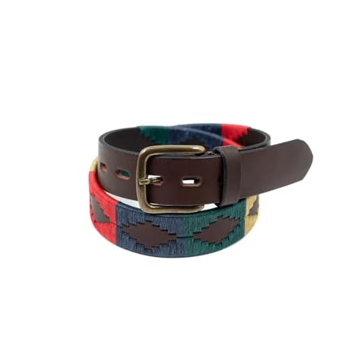 GauchoLife Polo Belt Hand-Stitched leather belt (Multi Coloured, 32)